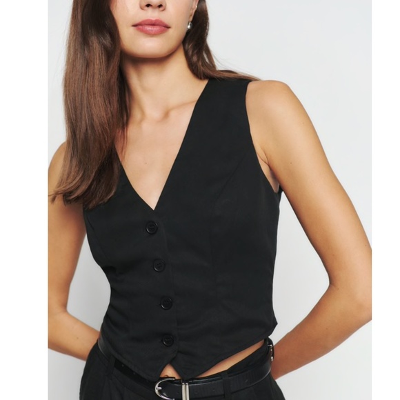 NWT Reformation Devin Twill Vest Size 4 - Picture 1 of 4
